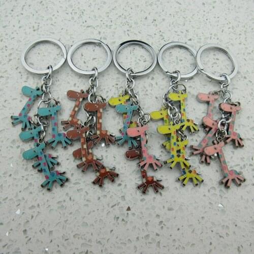 Giraffe keychain cute key ring for women colorful key chain key holder high quality portachiavi chaveiro llaveros mujer