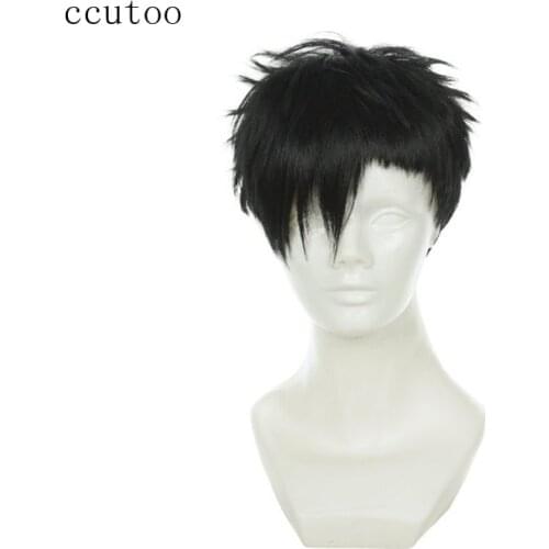 Ccutoo GANGSTA Nicolas Brown 12" Black Short Styled Mens Synthetic Hair Heat Resistance Fiber Cosplay Full Wigs