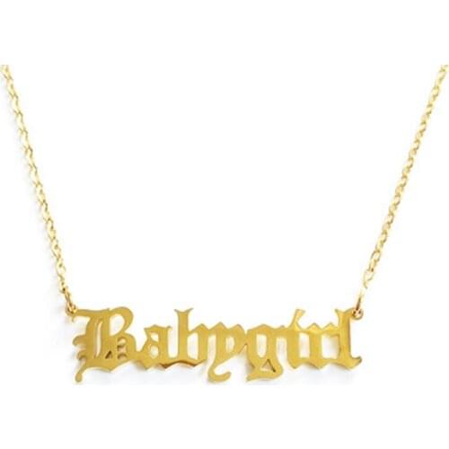 Fashion Babygirl Angel Letter Necklace Baby Girl Stainless Steel Pendants Chain Necklaces For Women Jewelry Love Gifts