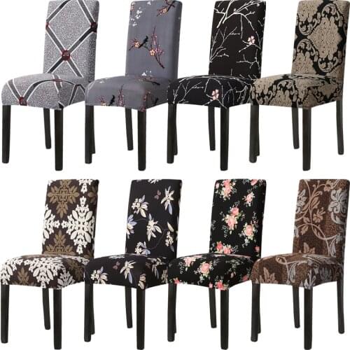 1/2/4/6Pcs Dinning Chair Cover Stretch Elastic Printing Office Slipcovers Chair Seat Covers For Dining Room Kitchen Banquet
