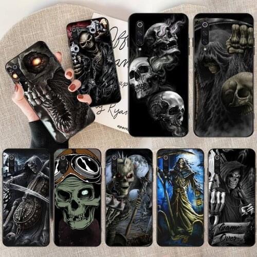 PENGHUWAN Grim Reaper Skull Skeleton Black TPU Soft Rubber Phone Cover for Redmi Note 8 8A 7 6 6A 5 5A 4 4X 4A Go Pro Plus Prime