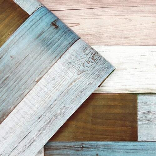 Home Wood Plank Removable Stickers for Furniture Decors Shiplap Peel and Stick Wallpaper