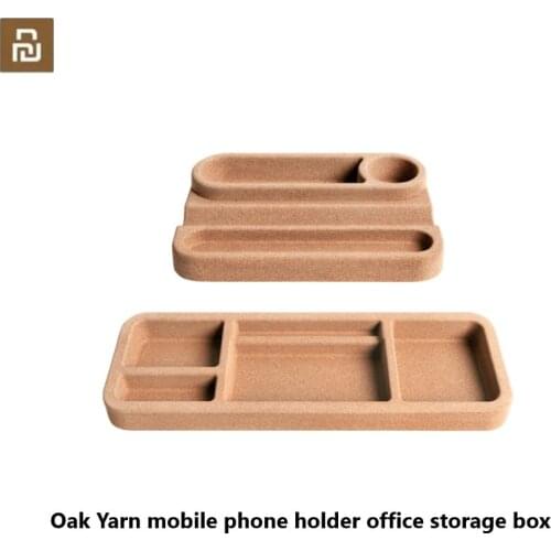 Youpin Oak Yarn mobile phone holder office storage box natural material silent non-slip multifunctional storage