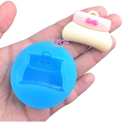 FYL336U 39.7mm x 28.5mm Handbag Silicone Mold Fondant Cake Decoration Candy Resin Clay Earrings Necklace Craft Soap Candle