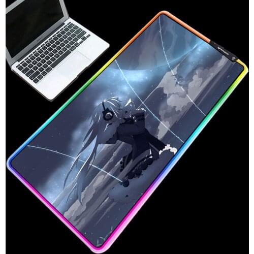 XGZ RGB Mice Pad LED Backlit Anime Girl Photo Mousepad Support 3 Led Model Colorful PC Laptop Keyboard Pads for Cartoon Fans