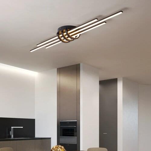 Matt Black White Modern Led Chandeleirs For Living Room Bedroom Hallway Balcony Aluminum Ceiling Chandeleirs Ac100V-220V Fixture