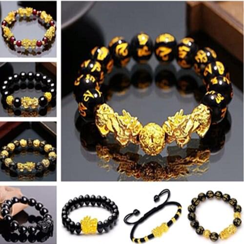 Fashion Obsidian Totem Bracelet Beach Party Jewelry, Birthday Gift