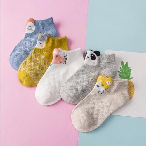 Soft breathable newborn baby boy and girls socks summer mesh kids boat socks toddler children floor socks 0-8Yrs