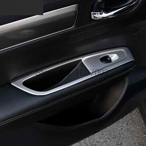 Fit For Renault Koleos 2016 2017 Stainless steel ABS Chrome Carbon Fiber Door Window Lifter Armrest Accessories Trim