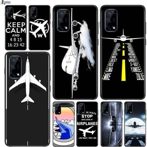 Airplane Flight Travel for OPPO Realme V15 X5 X3 X50 X7 X2 C17 C11 C3 C2 7 7i 6 6S 6i 5 Narzo 20 Pro Black Phone Case