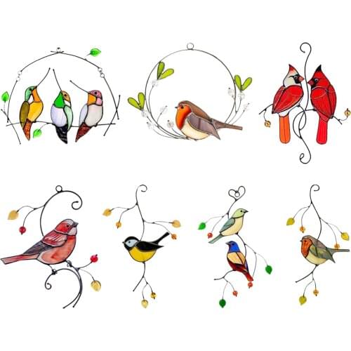 Premium Metal Keepsake Ornament Birds Window Tree ing Pendant Home Decoration Party Accessories