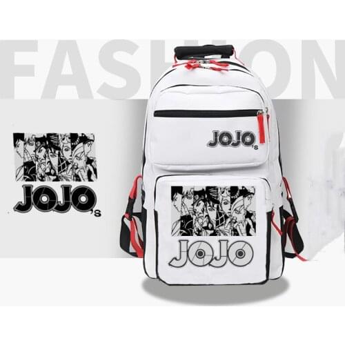 Anime BIZARRE ADVENTURE Backpack Bag Zipper Messenger School Student Book Daypack Large Travel Black Bag