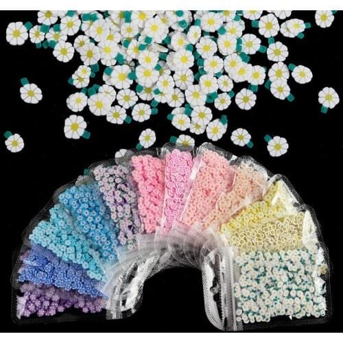 Spring Summer Flowers Nail Glitter Flakes Sequin Clay Slices Colourful Soft Nail Art Paillette Manicure 3D Nail Art Decorations