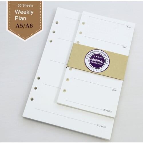 Loose-leaf notebook refill a5 a6 loose-leaf daily memos paper spiral soft copybook organizer planner filler papers