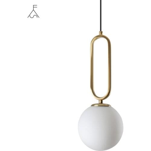 Modern Pendant Lights Fixture Golden Glass Ball Hanging Lamps Luminaire Suspension Drop Lighting Bedside Kitchen Bedroom Decor