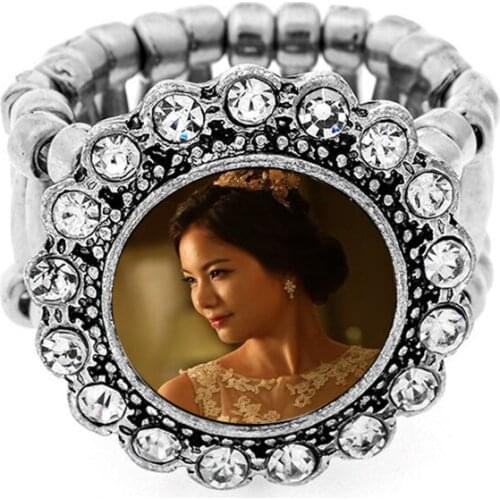 Sublimation button ring jewelry fashion dirll ring heat transfer blank consumables printing size 10mm 15pcs/lot new arrival