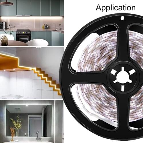 Led Light Motion Sensor Led Strip 5V Waterproof IP65 Battery Powered Led Tape Mirror Backlight Closet Cabinet Lights for Kitchen