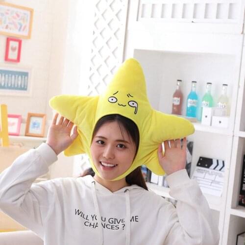 Cartoon Pentagram Star Funny Hat Plush Pool Cap Head Cover Cosplay Props For Halloween Christmas Party Accessories