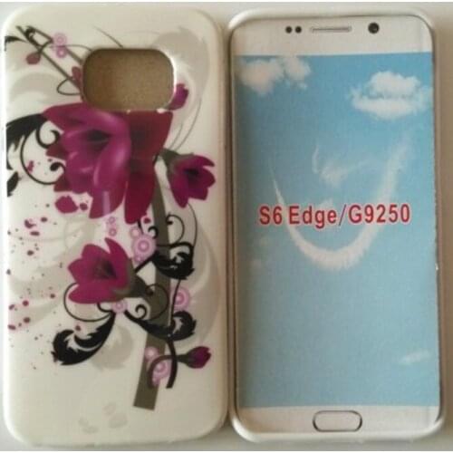 1 Piece Purple Flower Colorful Case For Samsunug Galaxy S6 Edge G9250 Phone Case Soft Protective Shell Free