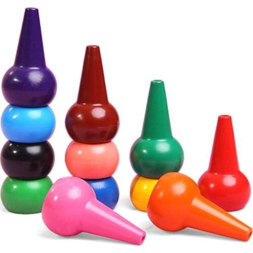 12pcs Non-toxic Crayons Children Safety Color Drawing Toys Baby 3D Finger Art Supplies Kindergarten Educational Kids Stationery