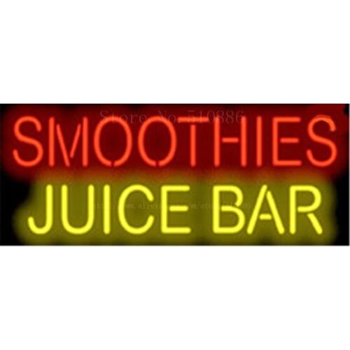 17*14" Smoothies Juice Bar NEON SIGN REAL GLASS BEER BAR PUB LIGHT SIGNS display store Restaurant Shop food Advertising Lights