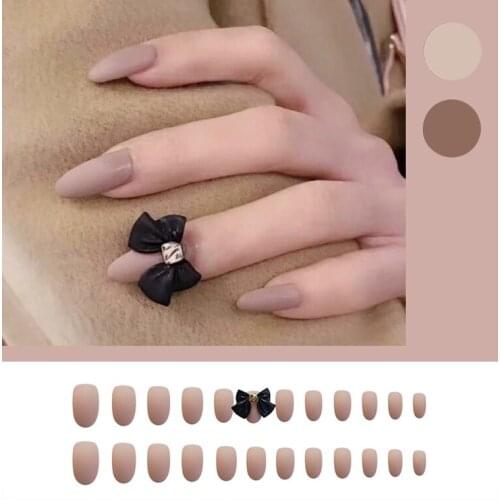 24pcs Black Butterfly Wear Long Paragraph Fashion Manicure Patch False Nails Save Time Wearable Nail Patch SK88 SK88