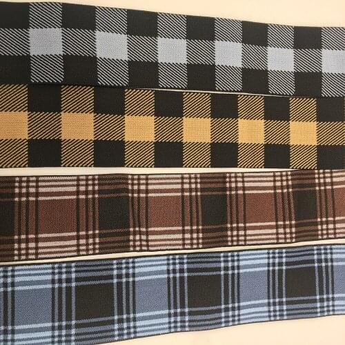 3.8cm width elastic webbing jacquard stretchy band plaid 5yards/lot underwear shoes clothes belt soft diy accessories