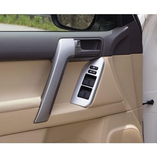 4pcs For Toyota Land Cruiser Prado FJ150 150 2010-2018 Car Door Window Switch Cover Interior Armrest Panel Trims Accessory LHD
