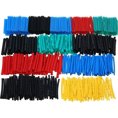 530PCs 8 Sizes 2:1 Mayitr Heat Shrink Tubing Tubes Wrap Sleeve Polyolefin Electronic Wire Cable Sleeve Heat Shrink Tubes