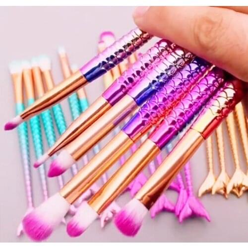 6Pcs Professional Mermaid Makeup Brushes Eye Set Kits Shadow Eyeliner Eyebrow High Quality Make Up Brush Beauty Comestic Tools