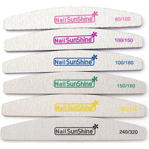 80/100/150/180/240/320 Professional Nail Files Sanding Buffer Half Moon Sandpaper Washable Double Sided Pedicure For Manicure