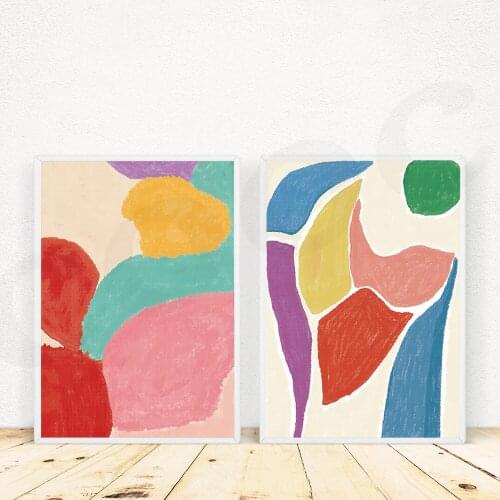 Abstract Geometry Wall Art Colorful Canvas Painting Nordic Posters and Prints Wall Pictures for Living Room Decor
