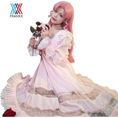 Anime Chibiusa Dress Cosplay Costume Sailor Moon Tsukino Usagi Pink Cute Vintage Pajamas Dresses Uniform Girl Clothes Halloween