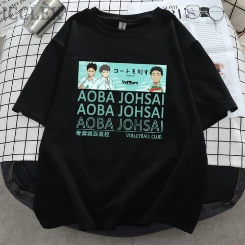 Anime Haikyuu Aoba Johsai High T Shirt Kpop Aesthetic Clothes Harajuku Graphic T Shirts Kawaii Women Fashion Hip Hop Casual Top