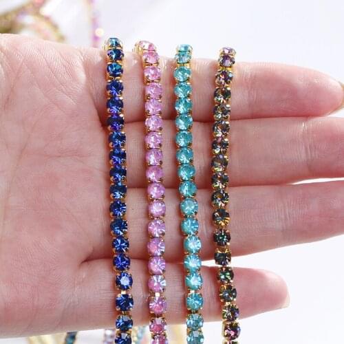 Mocha Series Shiny Rhinestones Chains k9 Glass Strass Crystal Set For Clothes Decoration DIY Rhinestone Cup Chains Sticker