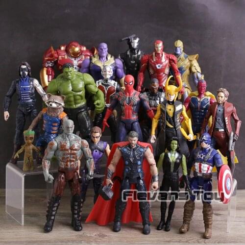 Avengers Infinity War Action Figures Toys Iron Man Captain America Hulk Thor Thanos Spiderman Loki Black Panther Hulkbuster