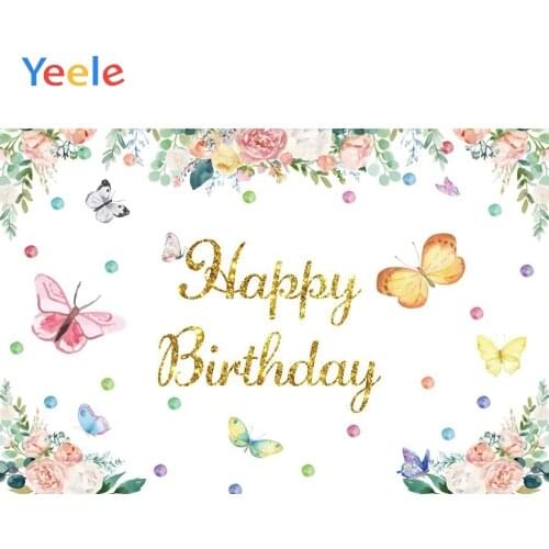 Baby Birthday Party Flower Butterfly Princess Girl Backdrop Photography Background For Photo Studio Vinyl Photophone Photocall