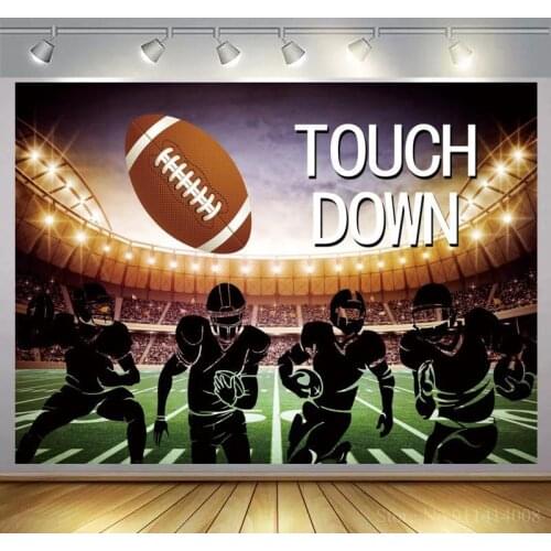 Touch Down Rugby Sports Man Theme Party Photography Backdrops Gym Stadium Bright Lights Portrait Background For Photoshoot