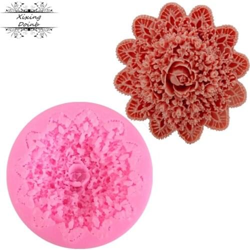 Flower shape chocolate fudge shape silica gel mold cake decoration tool clay resin sugar Kitchen Baking Products