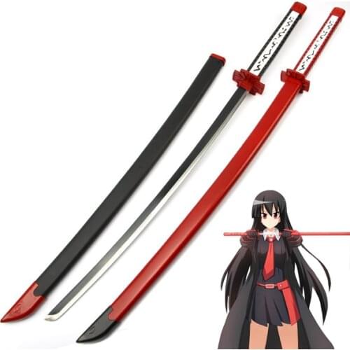 Hot Anime AKAME GA KILL Kurome Cosplay Wooden Sword Red and Black Sword for Halloween Party Event