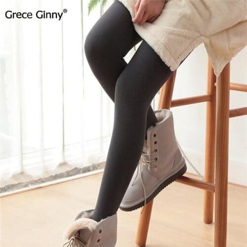 GRECEGINNY 1000D plus velvet thickening foot tights panties Womens autumn and winter bottoming vertical stripes pantyhose