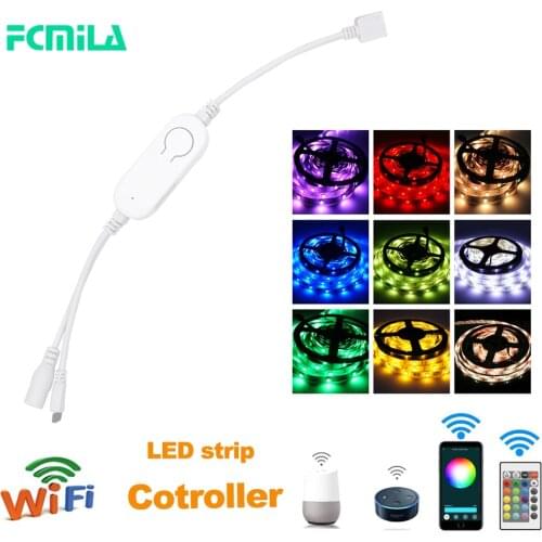 LED Waterproof Strip Lights Controller WIFI Connection Work With Alexa Google Assistant Wireless APP Controlled