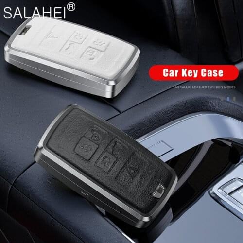 Car Key Leather Cover Aluminum Alloy Case For Land Rover Range Rover SPORT Evoque Discovery 5 Auto Protection Key Bag Accessory