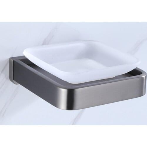 Beautiful Design washroom soap holder Wall Mounted Bathroom Toilet Soap dish Gun grey lavatory Soap box,SUS304 Stainless Steel