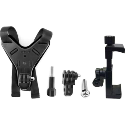 Motorcycle Helmet Chin Mount for Mobile Phone, Motorcycle Strap Holder for All Smartphones and Most Action Cameras