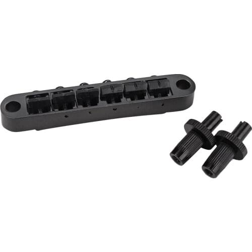 Metal Guitar Bridge Taiiece for Electric Guitar, Black