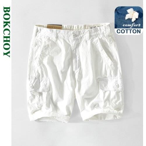 2021 Summer Spring New Men Pure Color Cotton Casual Shorts Workwear Khaki Navy Blue GA-T107