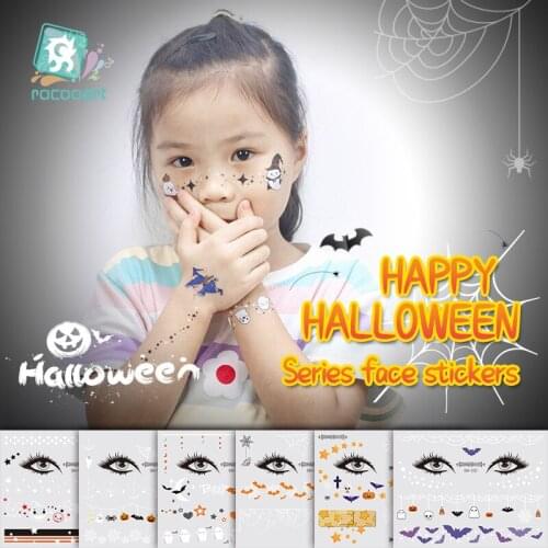 Facial Makeup Sticker Kid Special Waterproof Face Tattoo Day of The Dead Skull Face dress up Halloween Temporary Tattoo Stickers