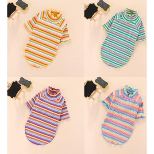 Bottoming Dog Clothes Cotton Striped Vest t shirt Dog Cat Clothing for Dogs Puppy Outfit shirt Small Pet chihuahua Clothes 2021