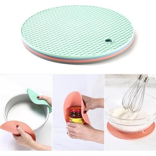 New Honeycomb Food Grade Silicone Meal Coaster Anti-skid Insulation Pad High Temperature Easy To Clean Kitchen Accessories TSLM1